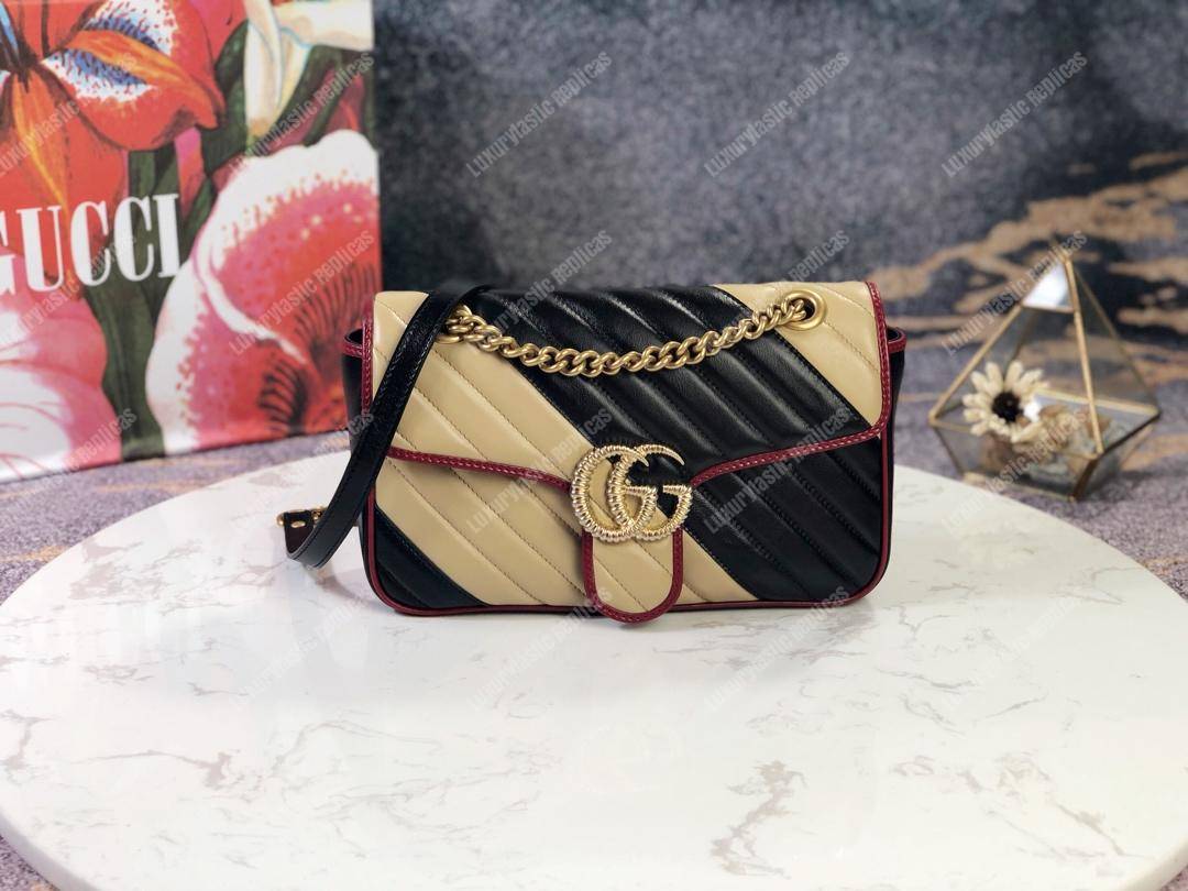 G*u*i gg marmont small shoulder bag beige black