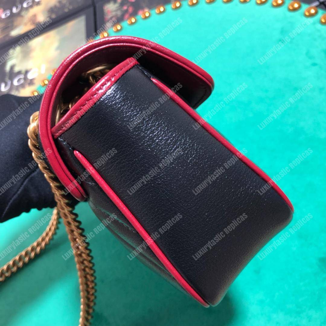 G*u*i gg marmont matelassé mini bag black cerise