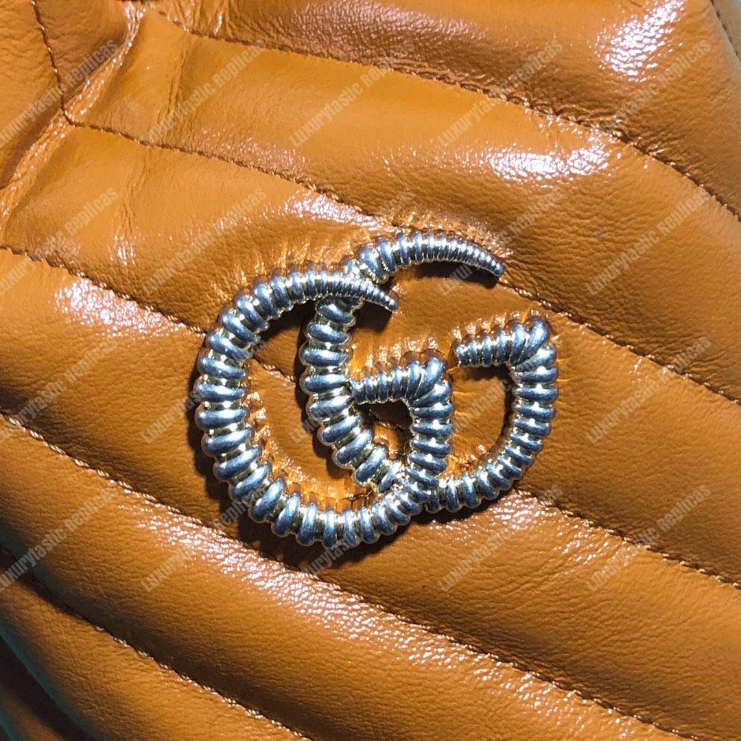 G*u*i gg marmont mini bucket bag cognac