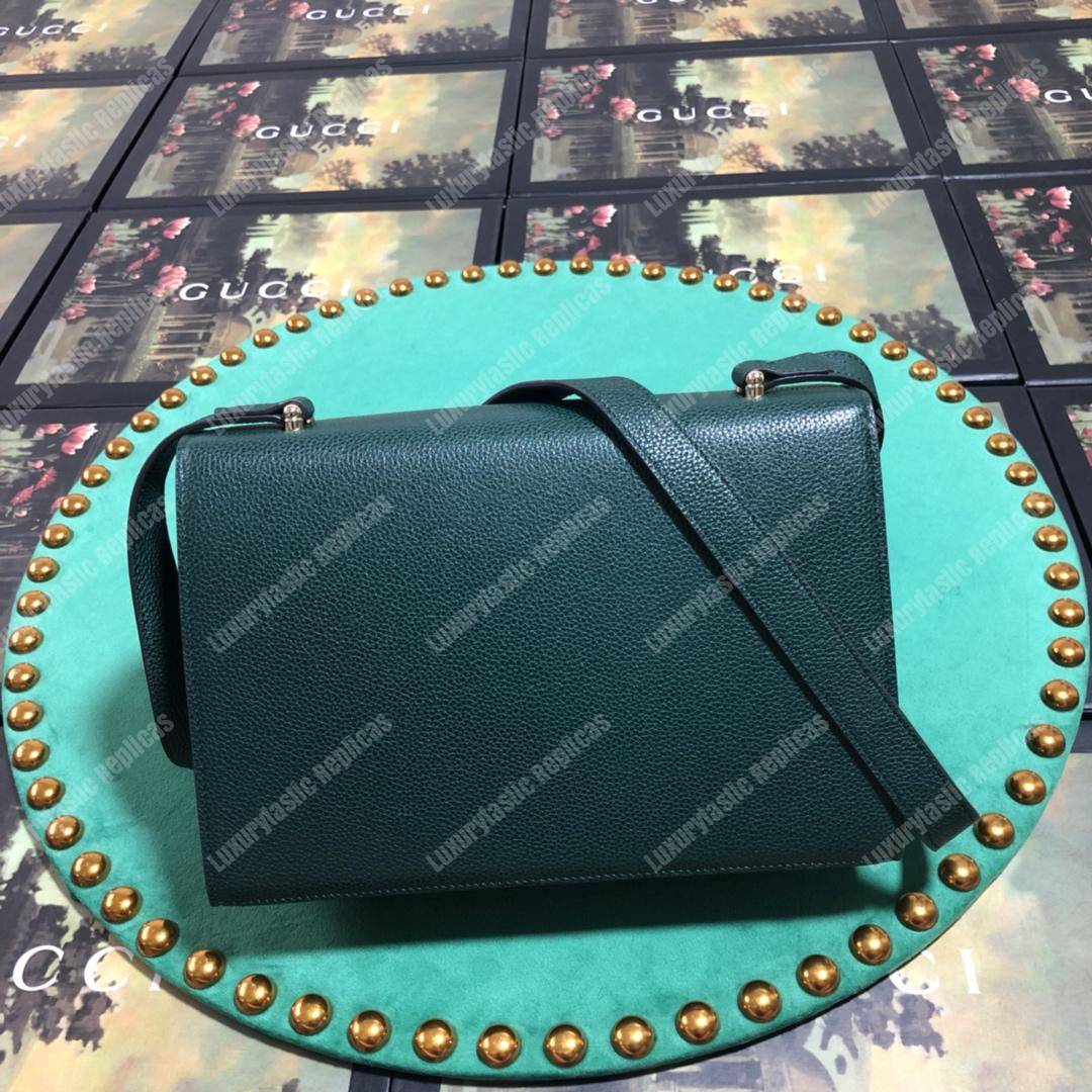 G*u*i zumi grainy leather small shoulder bag green