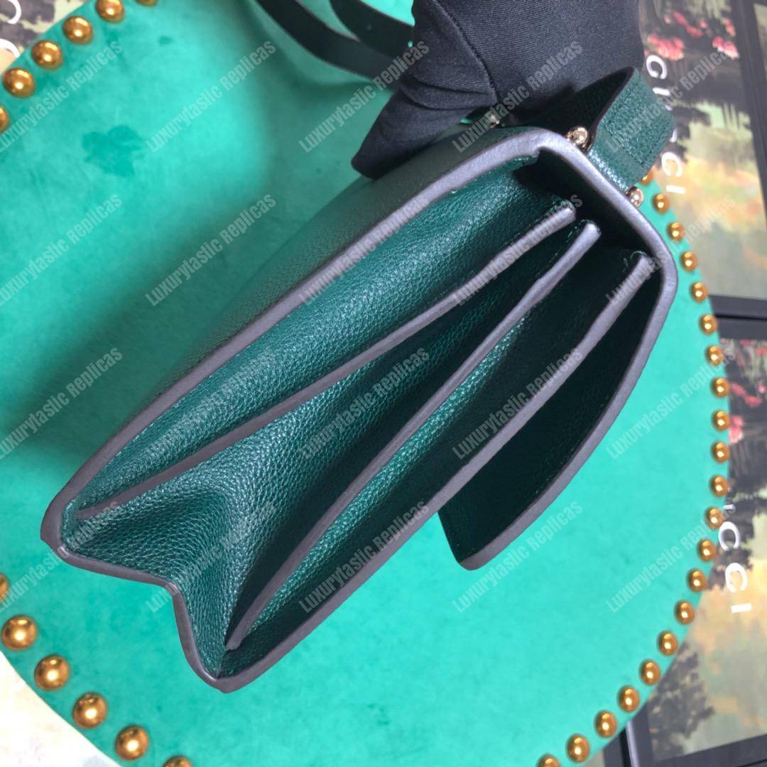 G*u*i zumi grainy leather small shoulder bag green