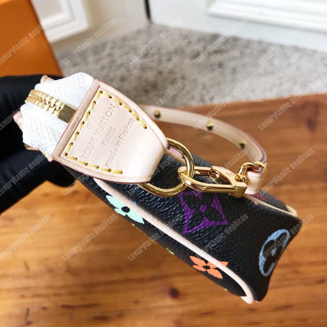 LV Pochette Accessories Monogram Multicolor Black Coated Canvas