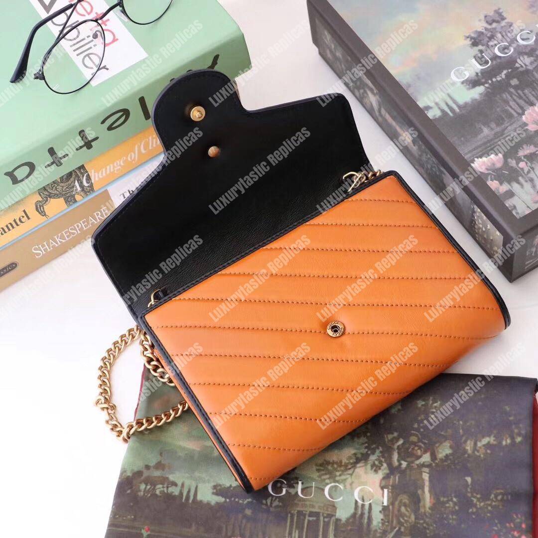G*u*i gg marmont quilted shoulder bag cognac