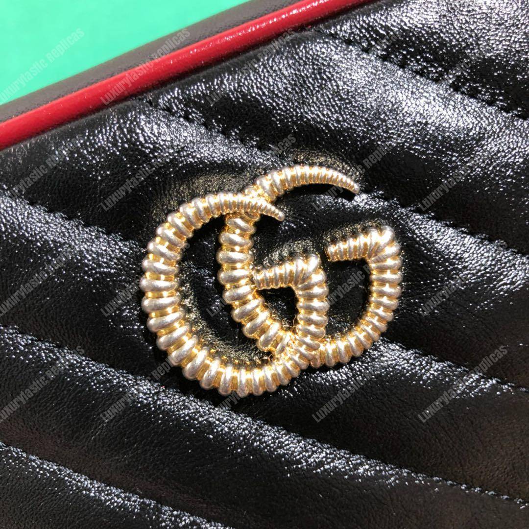G*u*i gg marmont matelassé mini bag black cerise