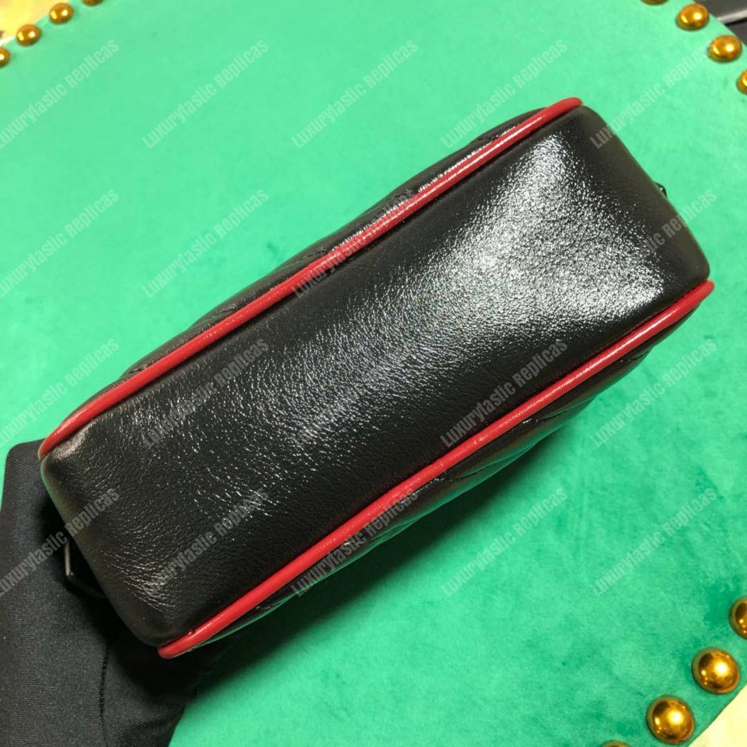 G*u*i gg marmont matelassé mini bag black cerise