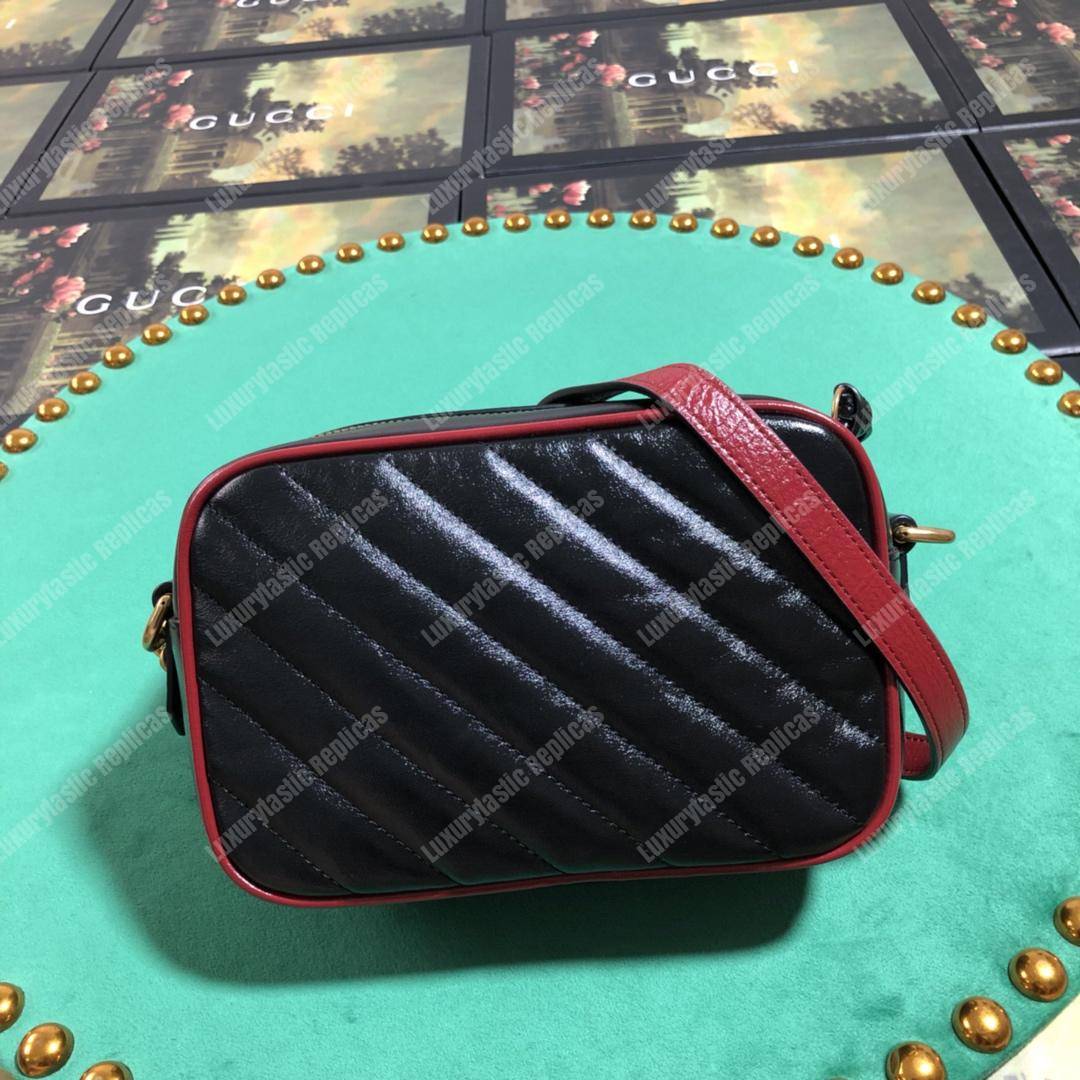 G*u*i gg marmont matelassé mini bag black cerise