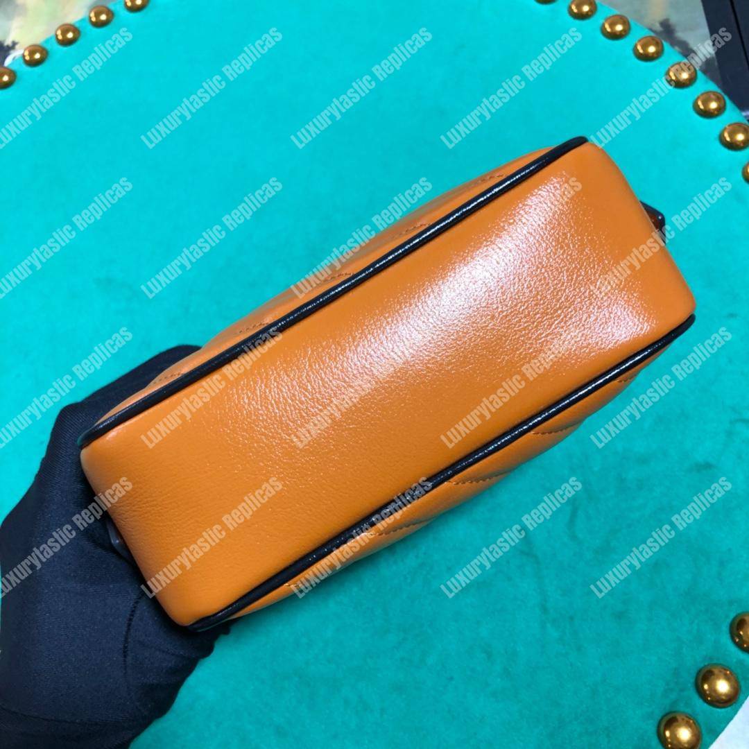 G*u*i gg marmont matelassé mini bag cognac