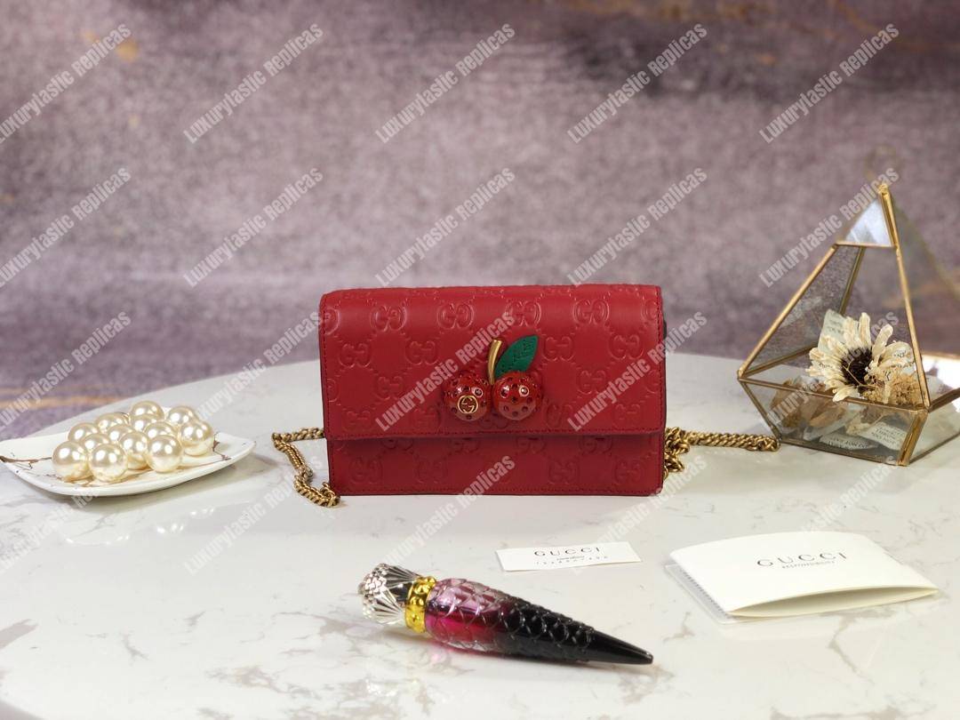 G*u*i signature mini bag with cherries red