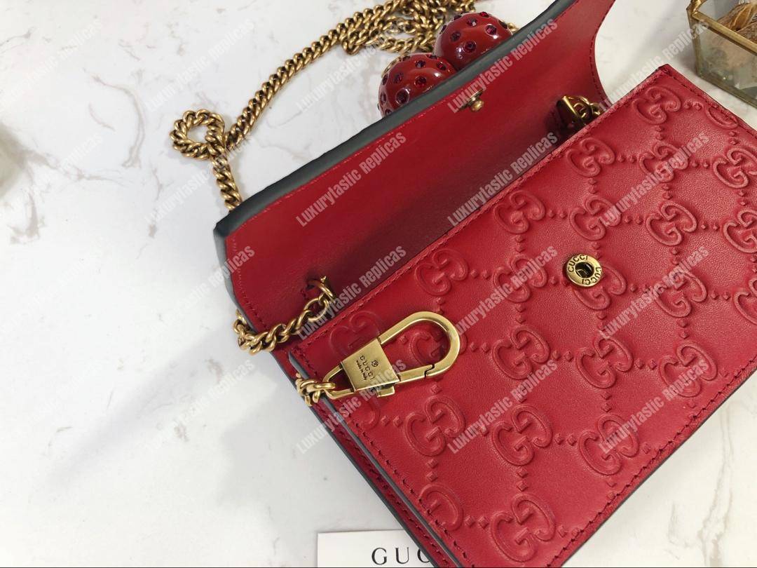 G*u*i signature mini bag with cherries red
