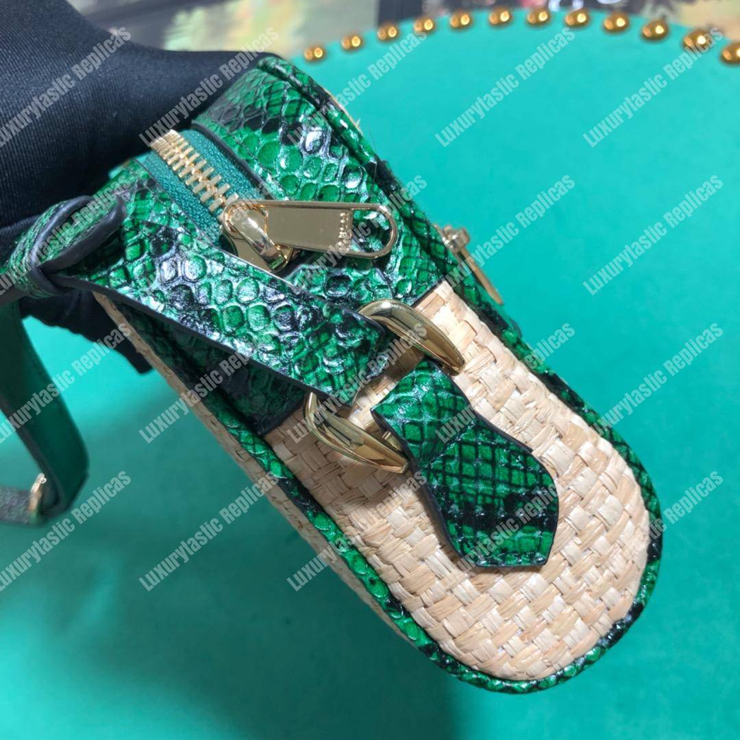 G*u*i online exclusive ophidia mini bag green snakeskin trim