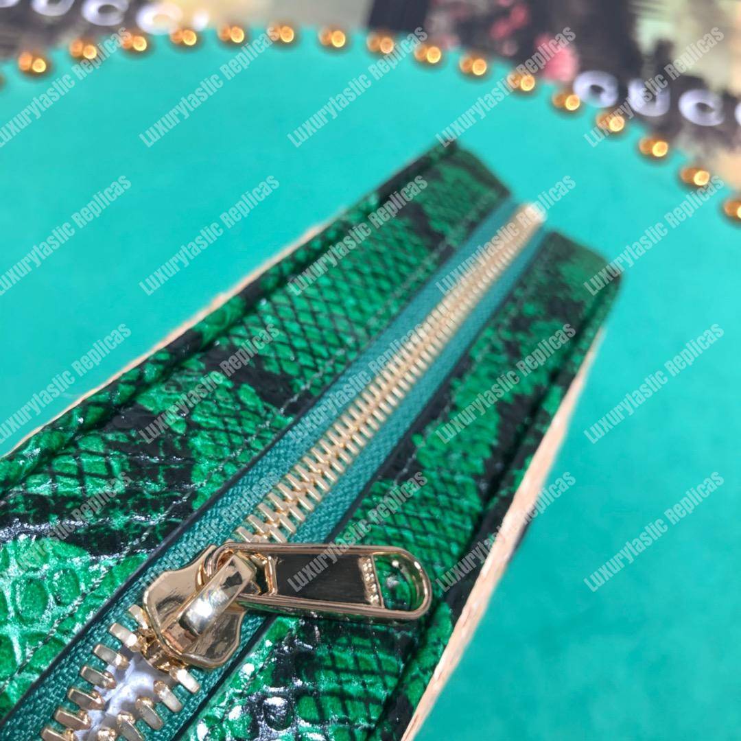 G*u*i online exclusive ophidia mini bag green snakeskin trim