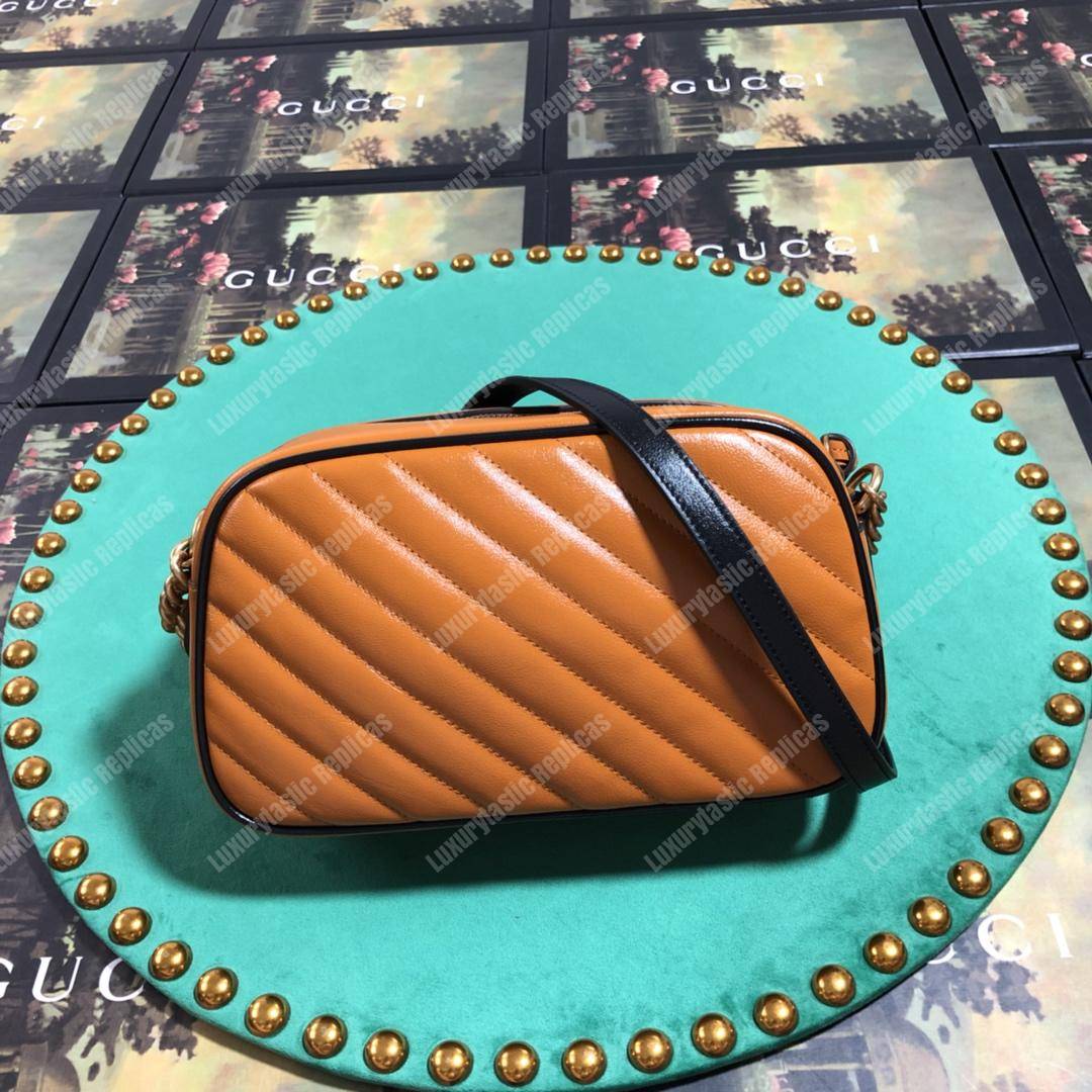 G*u*i gg marmont matelassé small shoulder bag cognac