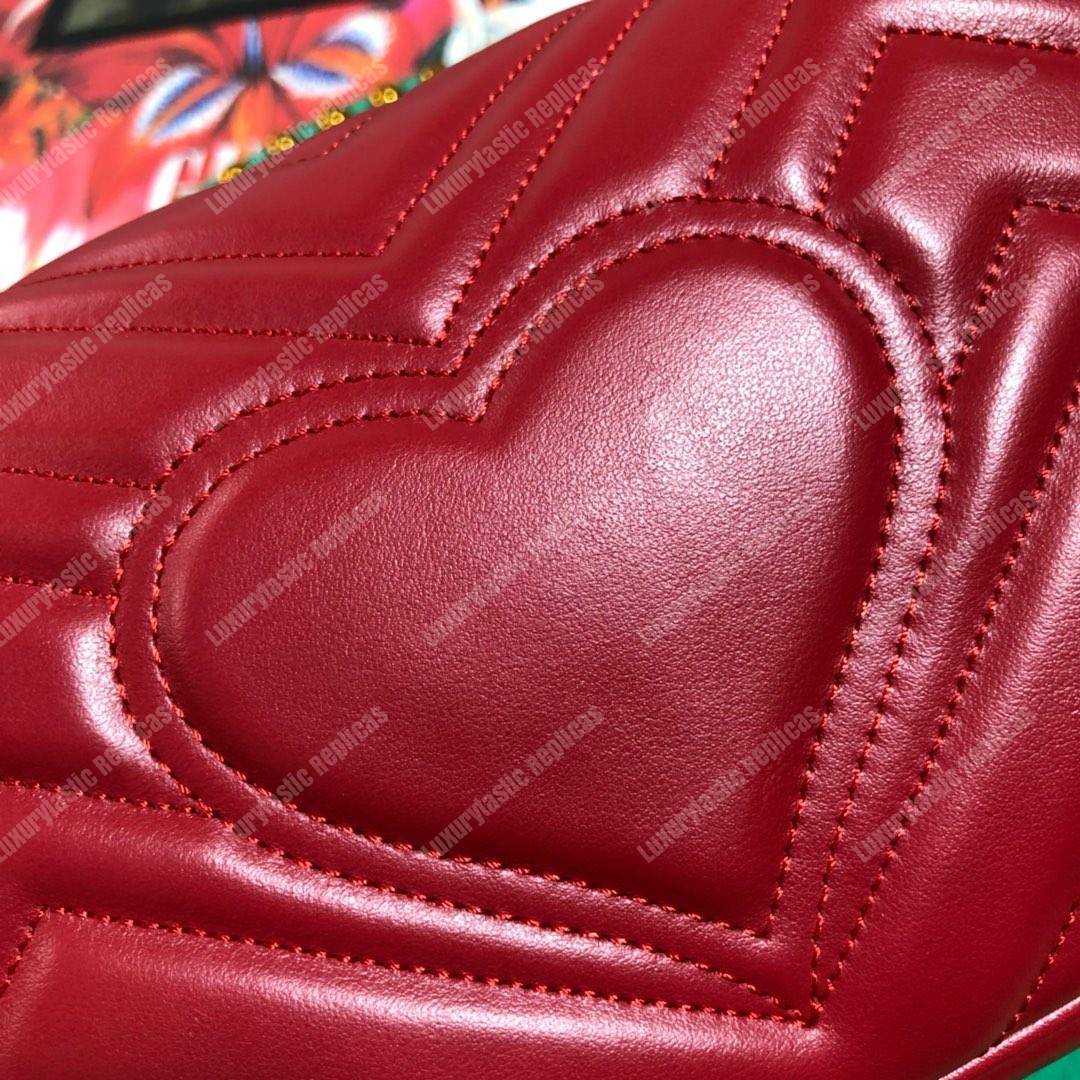 G*u*i gg marmont matelassé mini bag red