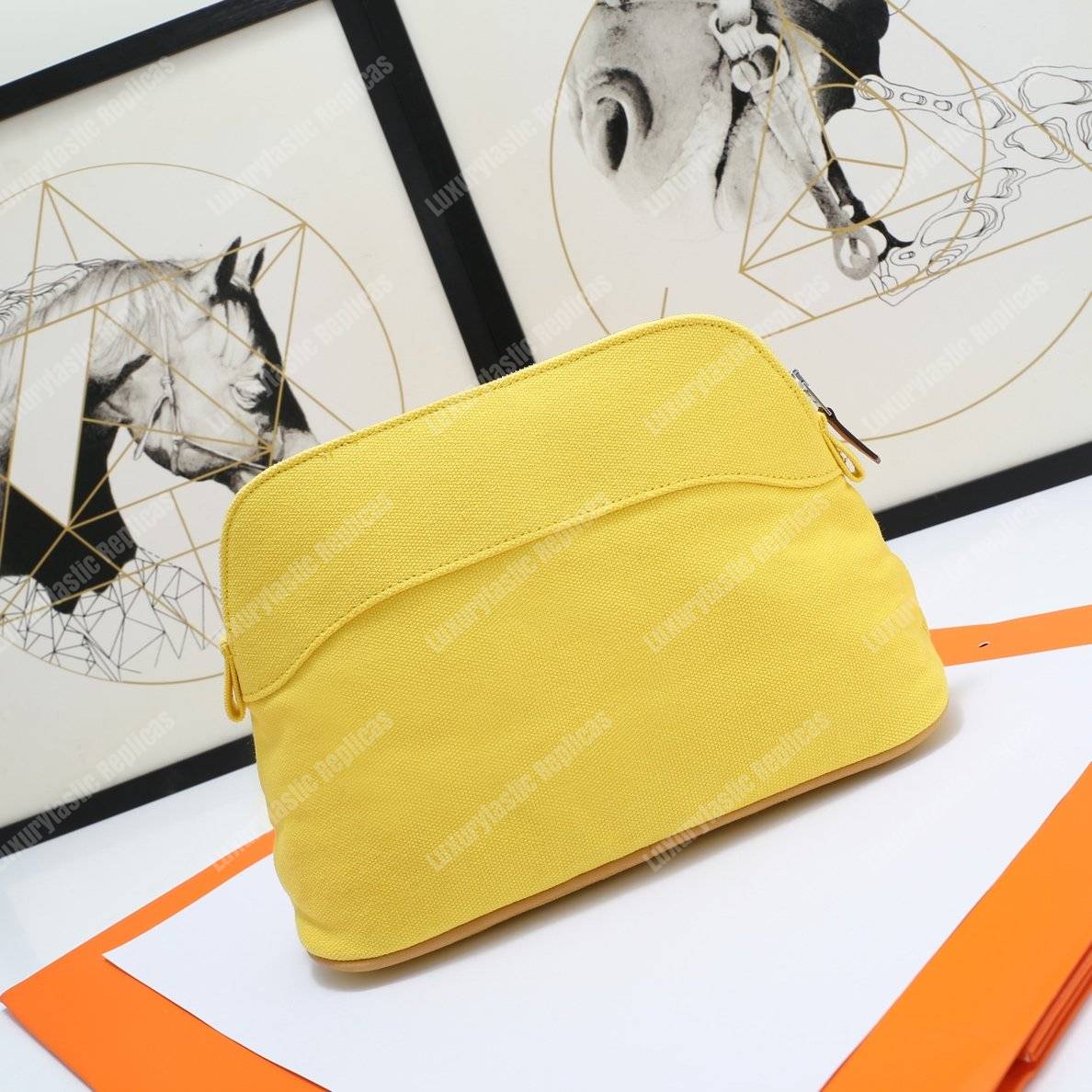 H**mes bolide travel case medium model yellow