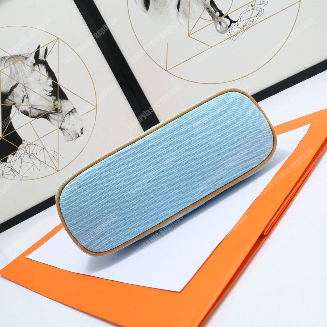 H**mes bolide travel case medium model light blue