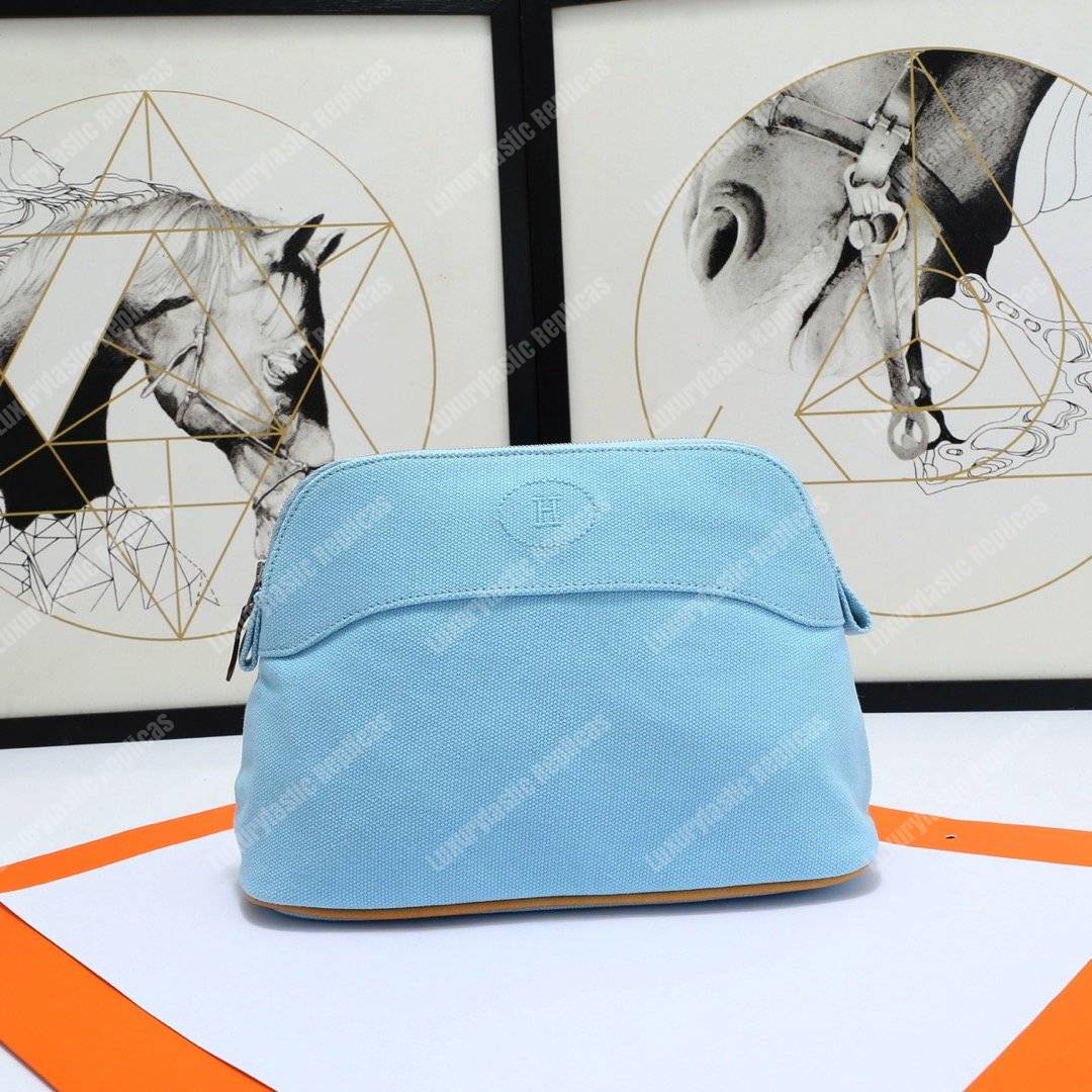 H**mes bolide travel case medium model light blue