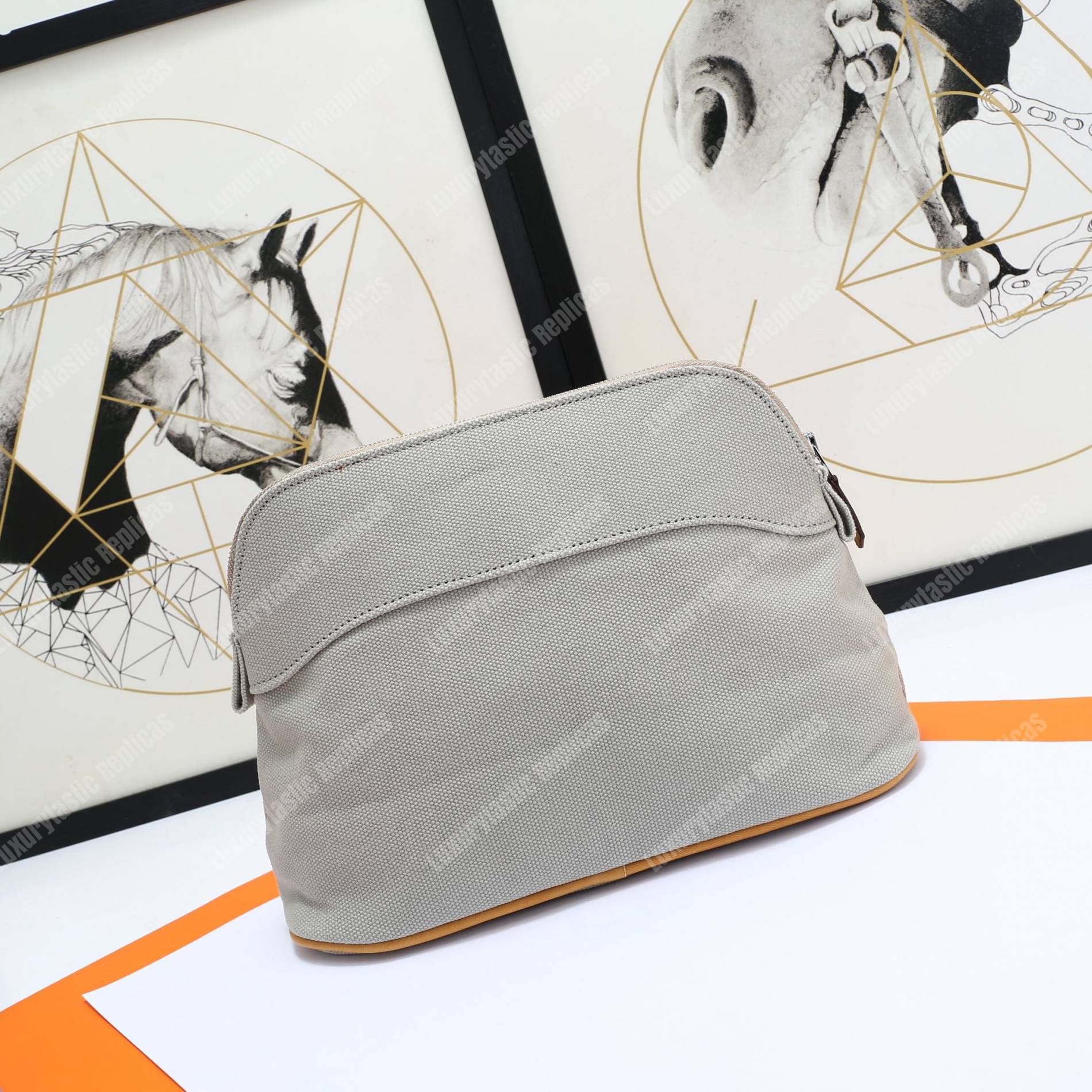 H**mes bolide travel case medium model grey