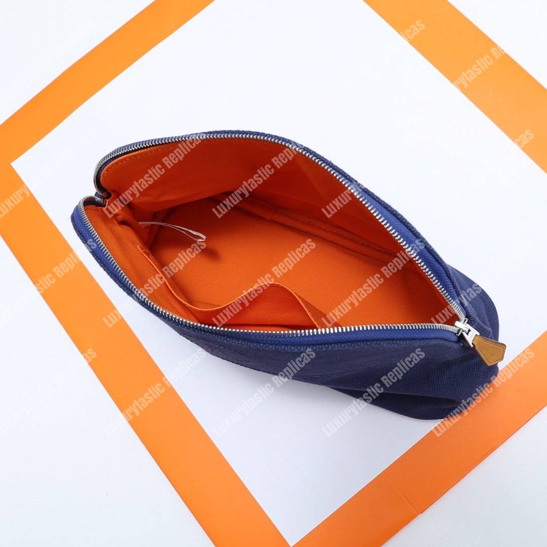 H**mes bolide travel case medium model navy blue