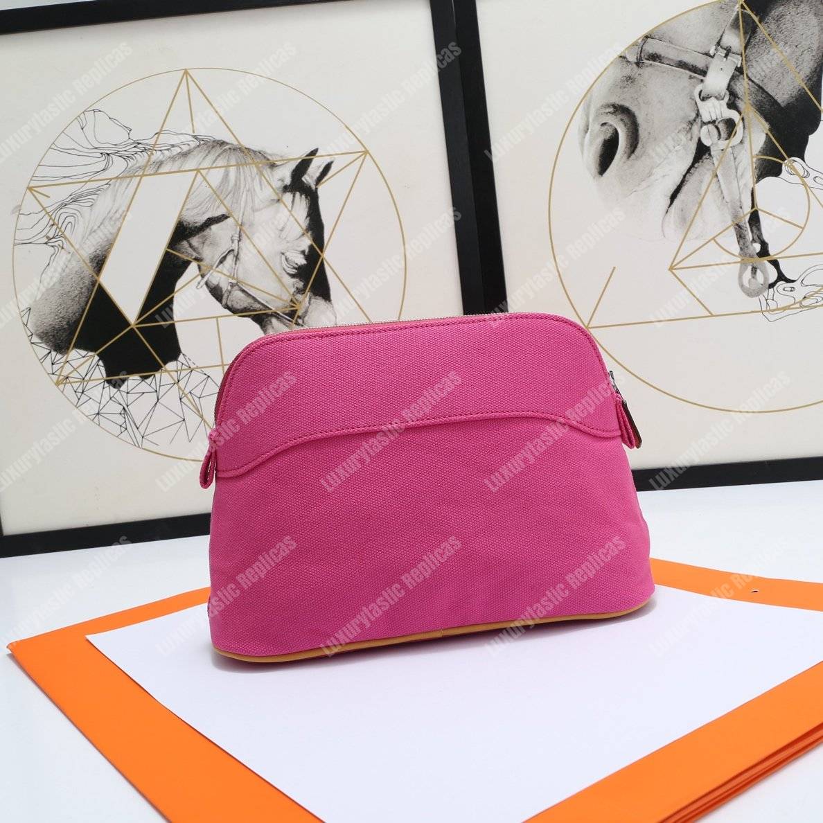 H**mes bolide travel case medium model magnolia
