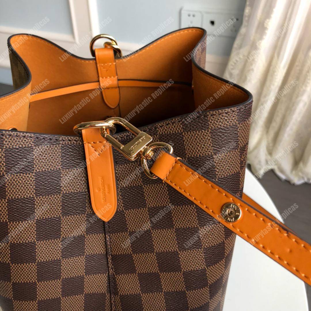 LV NéoNoé Bag Damier Ebene Safran