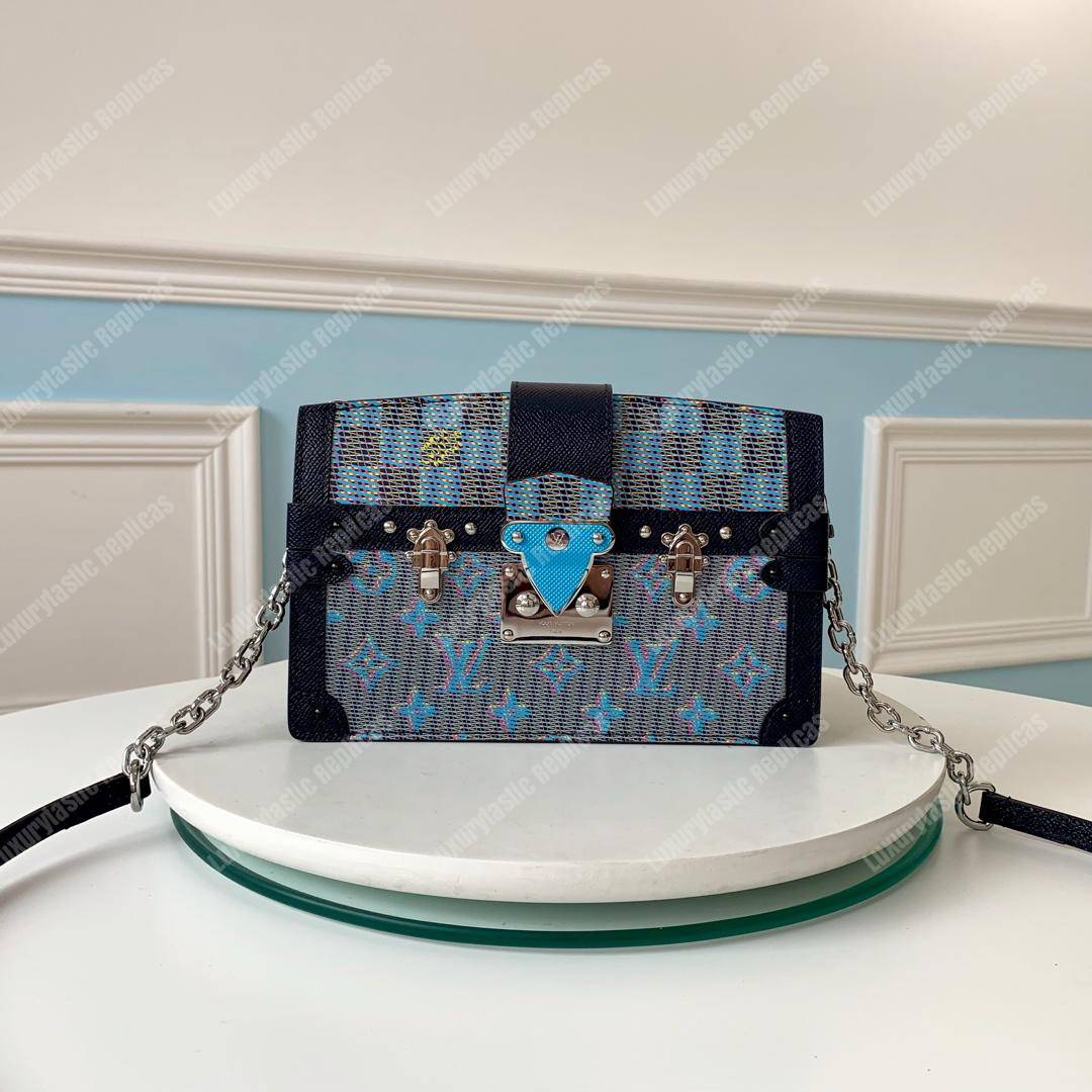 LV Trunk Clutch Blue Monogram