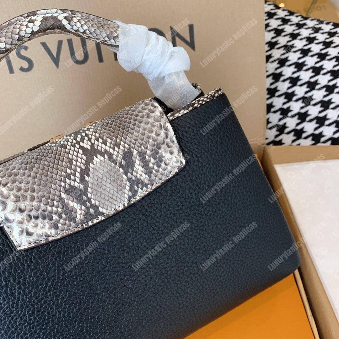 LV Capucines BB Taurillon Python Black