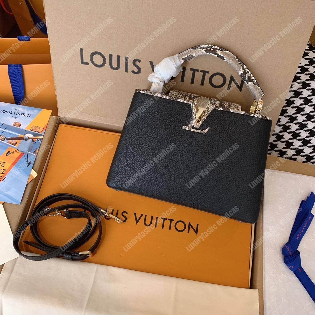 LV Capucines BB Taurillon Python Black