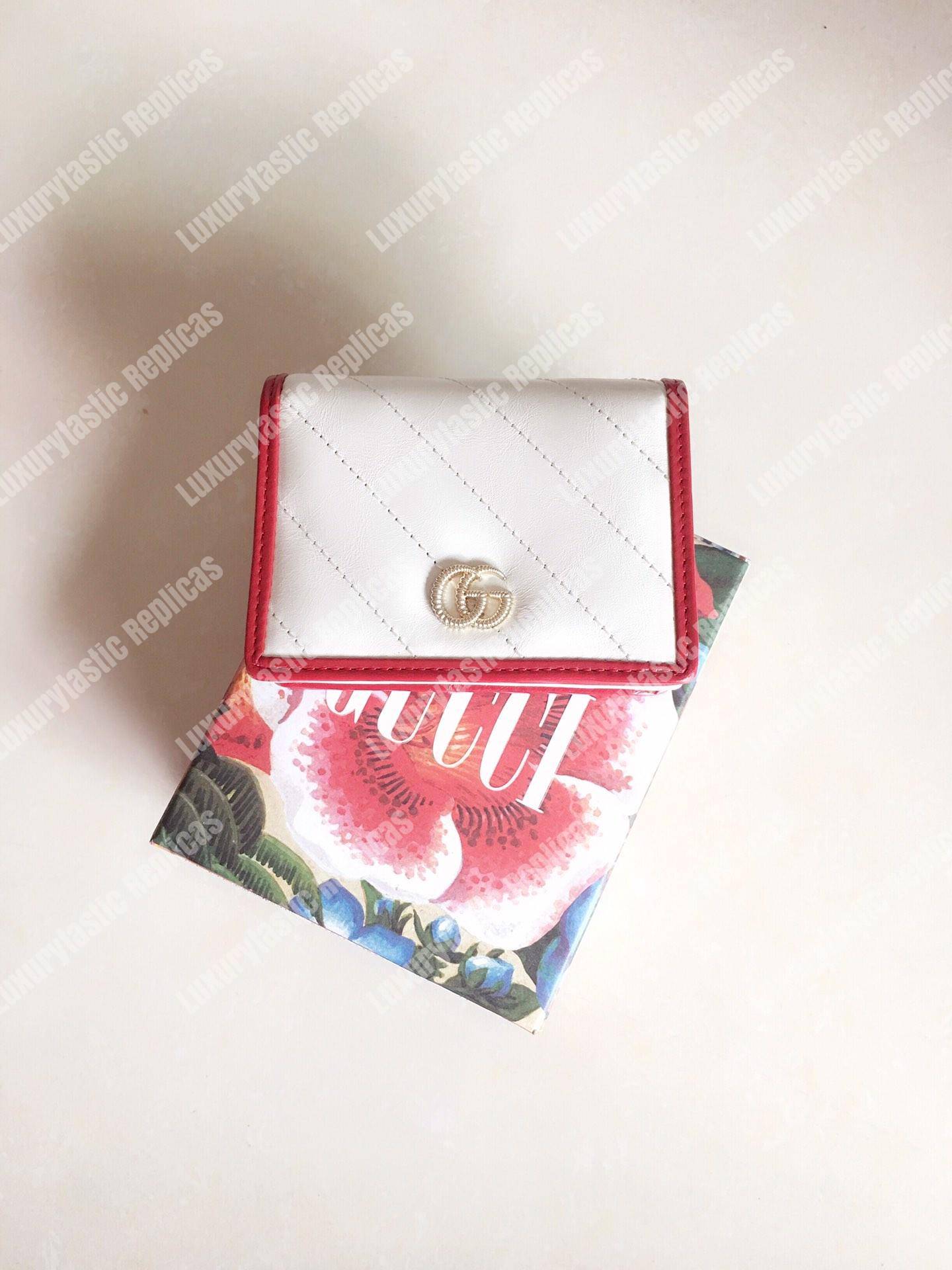 G*u*i gg marmont card case wallet white