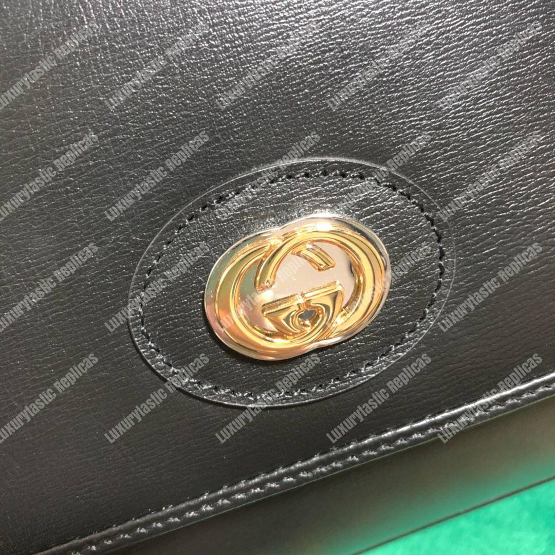 G*u*i leather small shoulder bag black