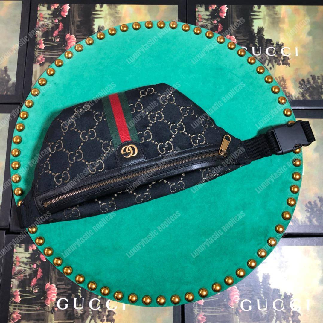 GG Velvet Belt Bag Dark Blue