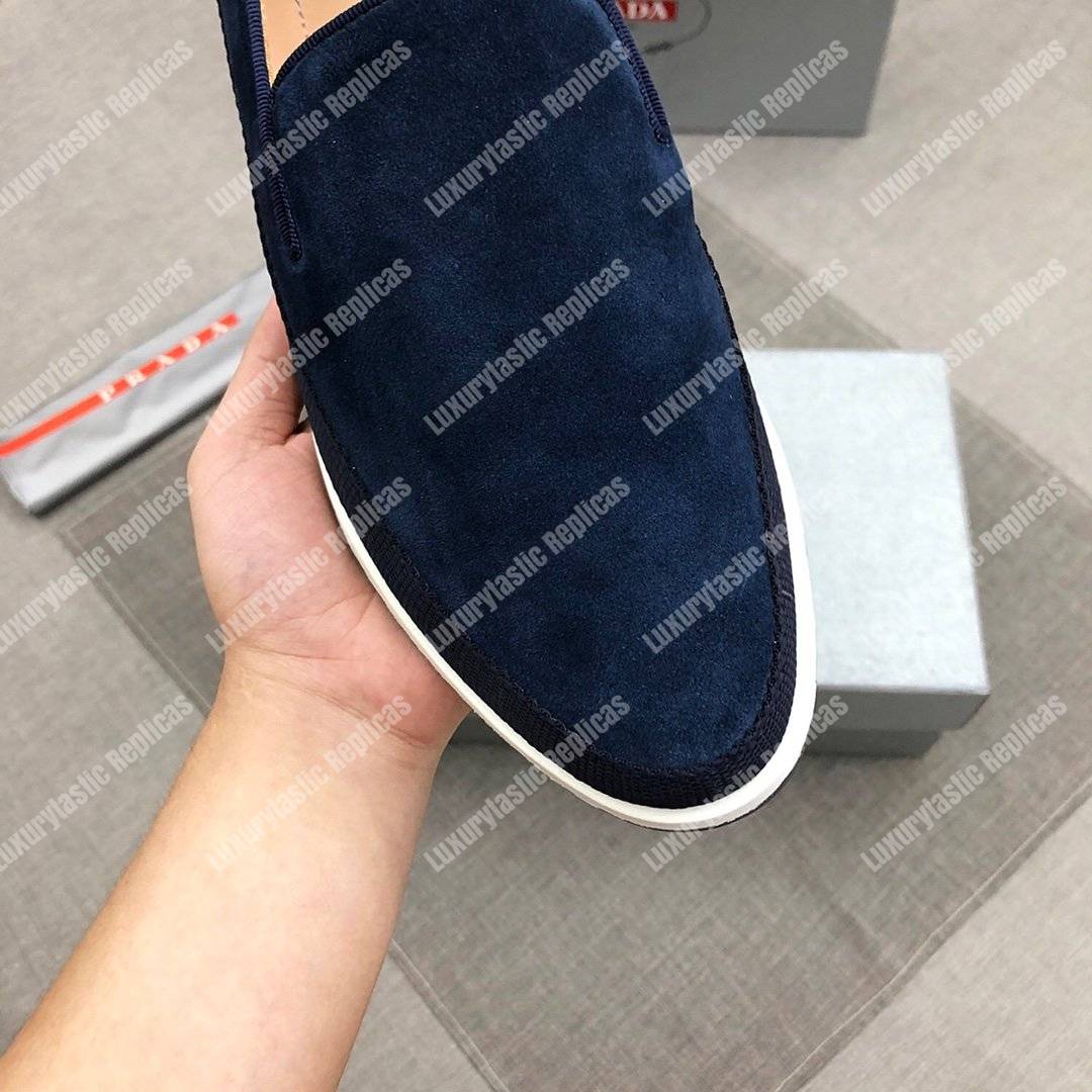 Pra*a technical nylon slip-ons blue