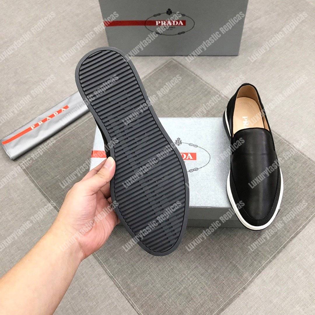 Pra*a technical nylon slip-ons black