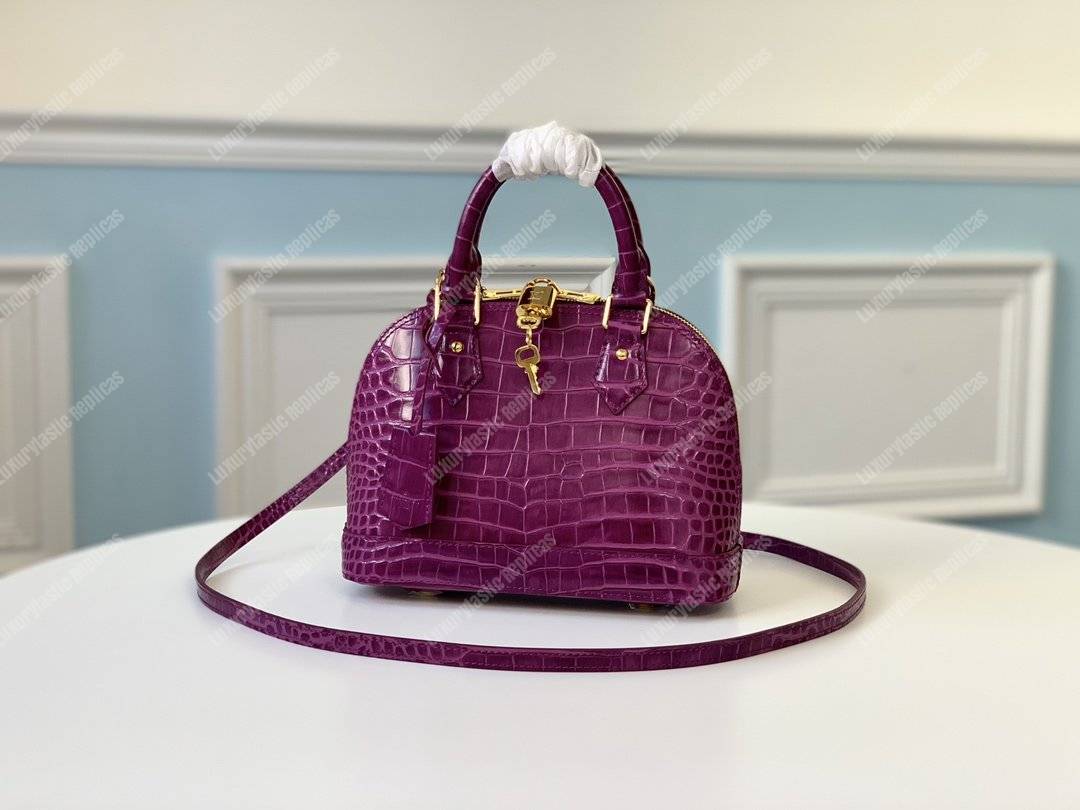LV Alma BB Crocodilien Brillant Amethyste