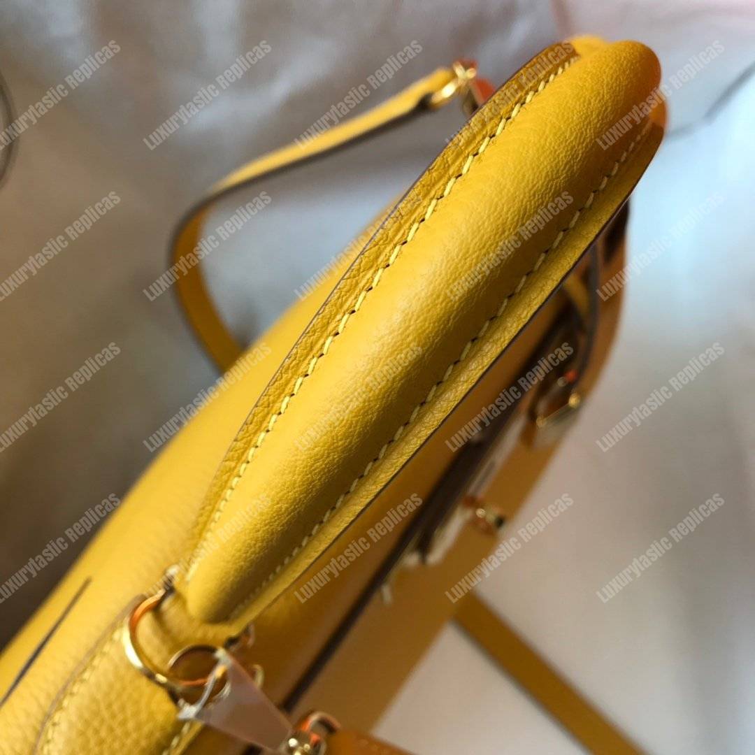 H**mes kelly 25 togo yellow soleil gold-toned hardware