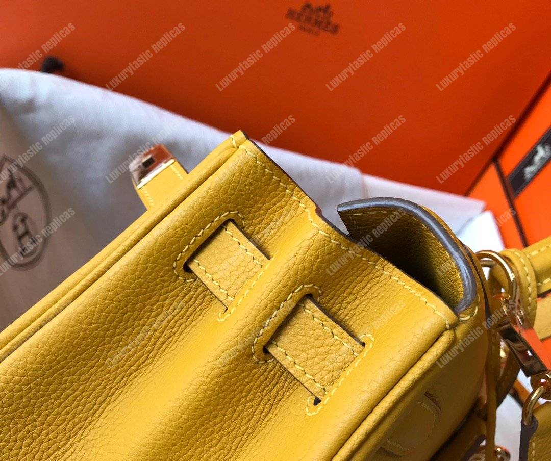H**mes kelly 25 togo yellow soleil gold-toned hardware