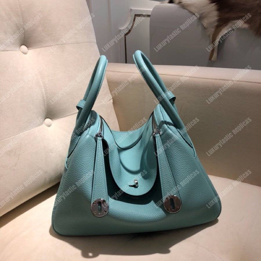 H**mes lindy 30 bag clemence blue atoll