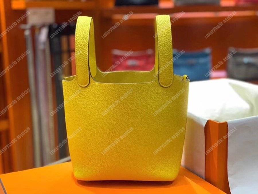 H**mes picotin 18 clemence jaune palladium hardware