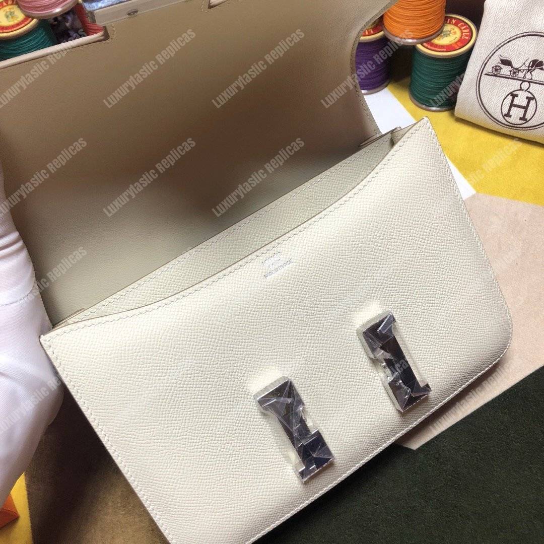 H**mes constance 24 bag epsom gris perle palladium-hardware