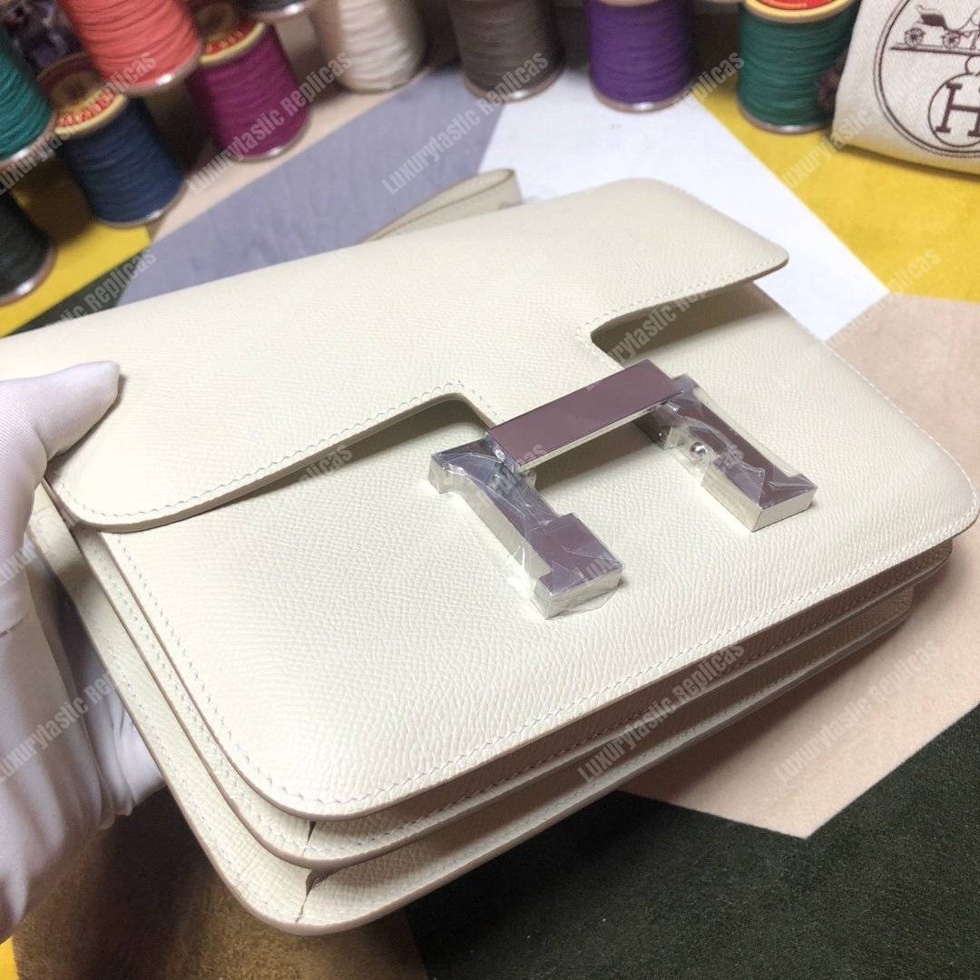 H**mes constance 24 bag epsom gris perle palladium-hardware