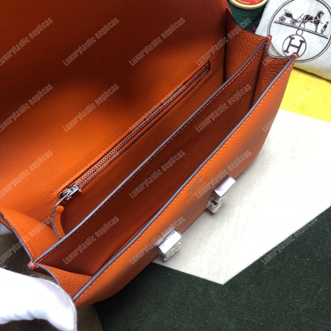 H**mes constance 24 bag epsom orange palladium-hardware