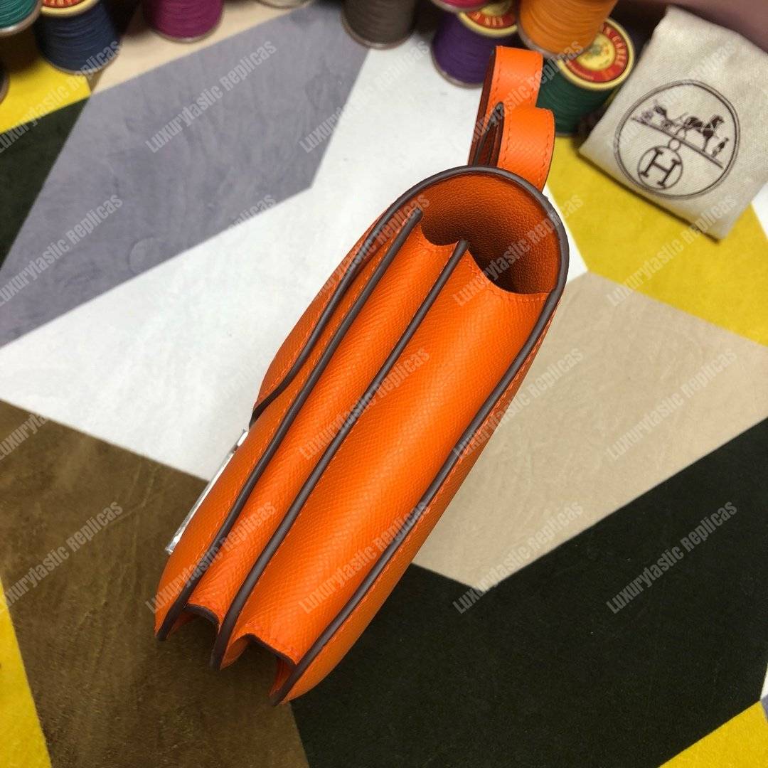 H**mes constance 24 bag epsom orange palladium-hardware