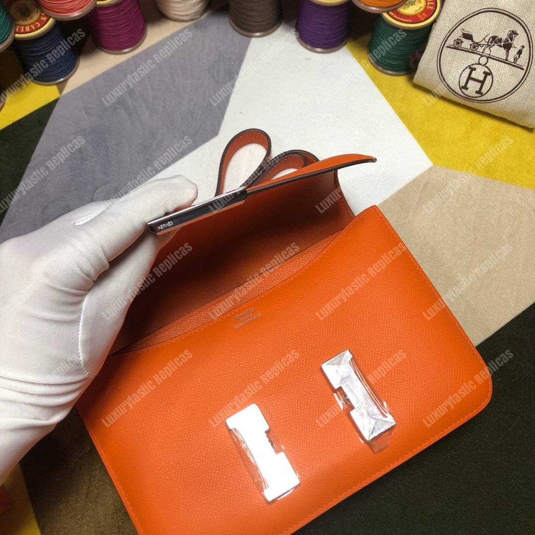 H**mes constance 24 bag epsom orange palladium-hardware