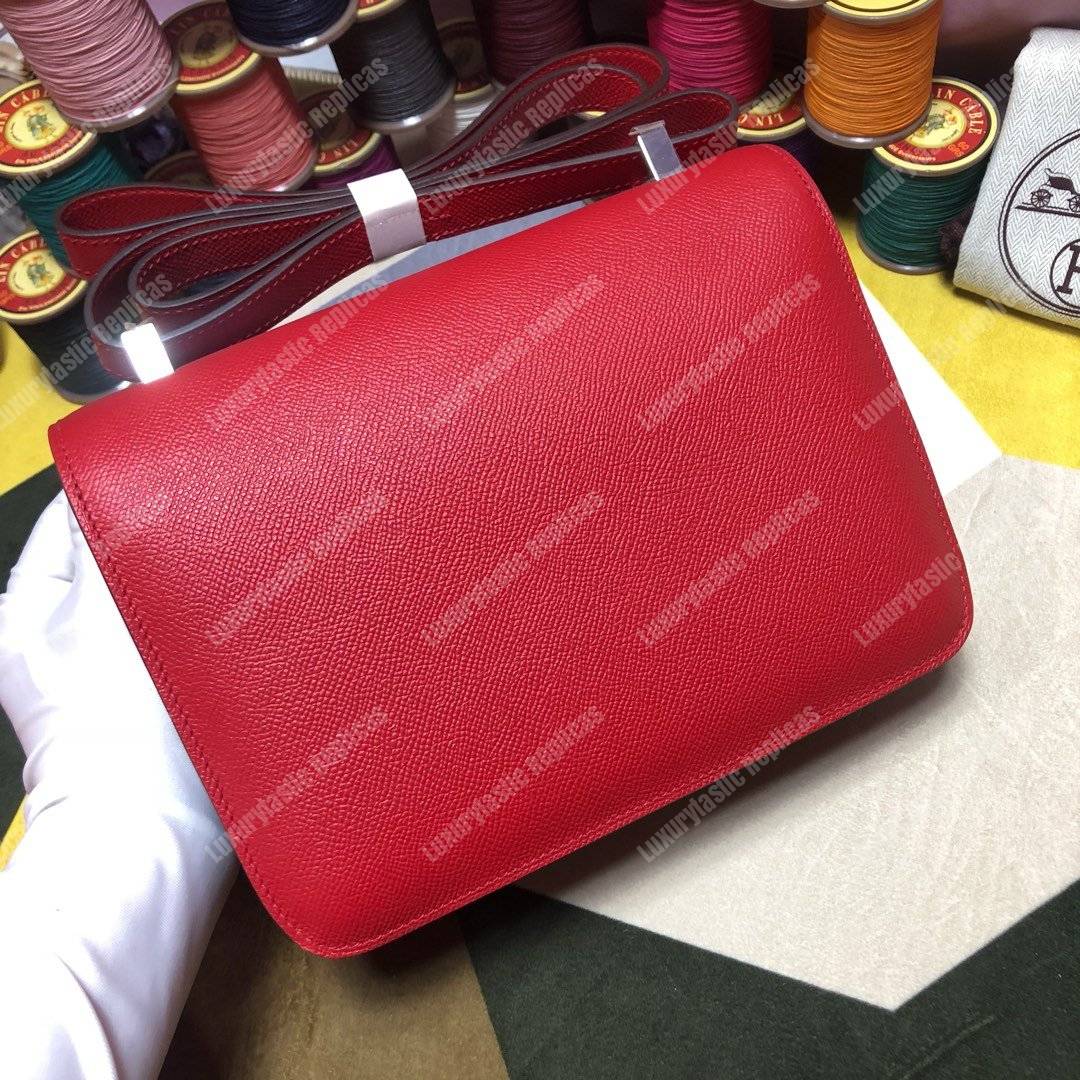 H**mes constance 24 bag epsom rouge red palladium-hardware