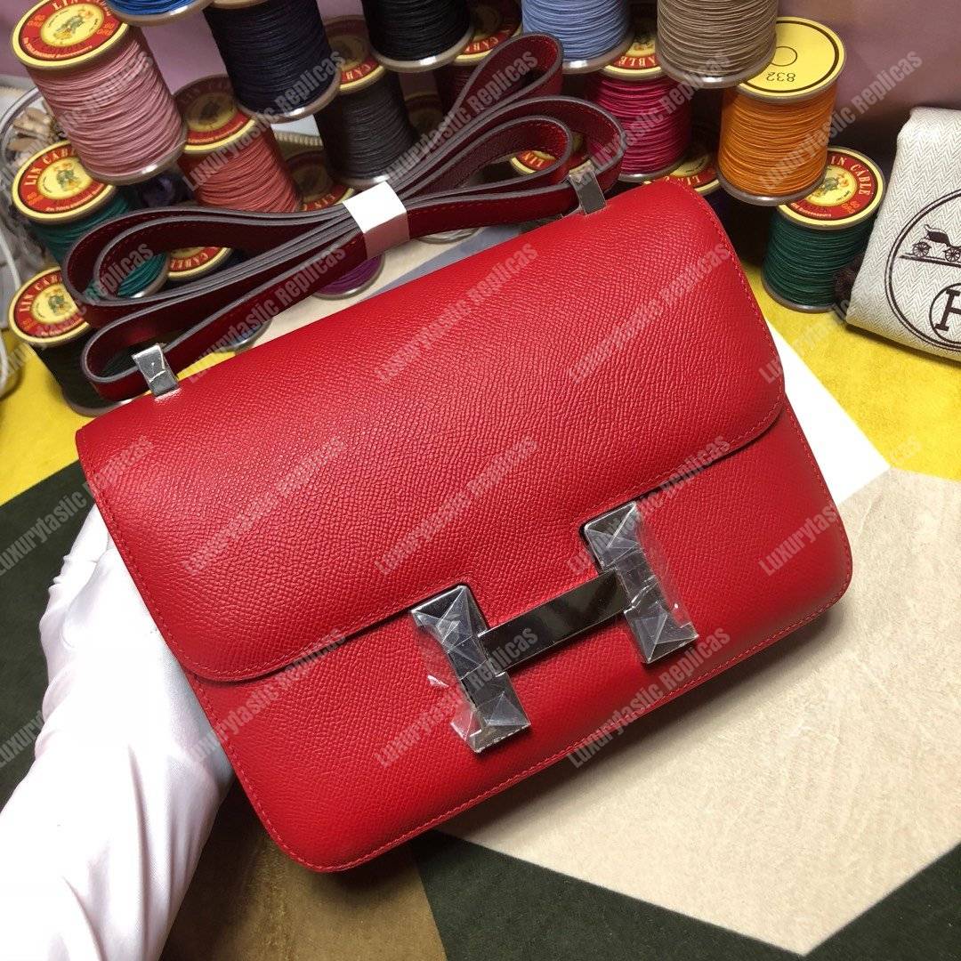 H**mes constance 18 bag epsom rouge red palladium-hardware