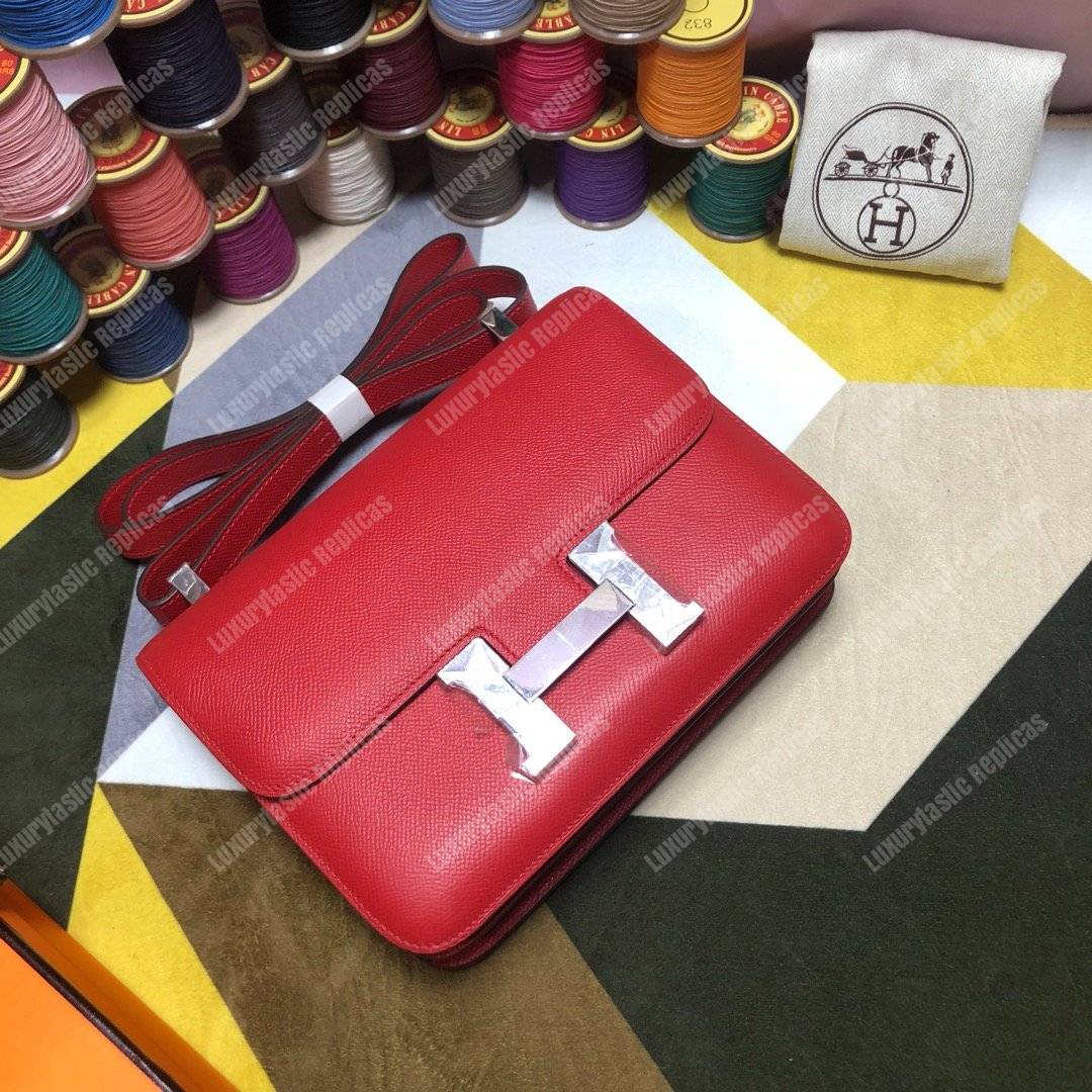 H**mes constance 24 bag epsom rouge red palladium-hardware