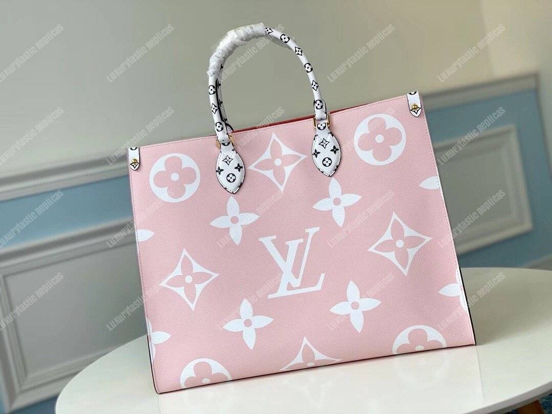 LV Onthego Monogram Toron Handle Rouge Tote Bag GM