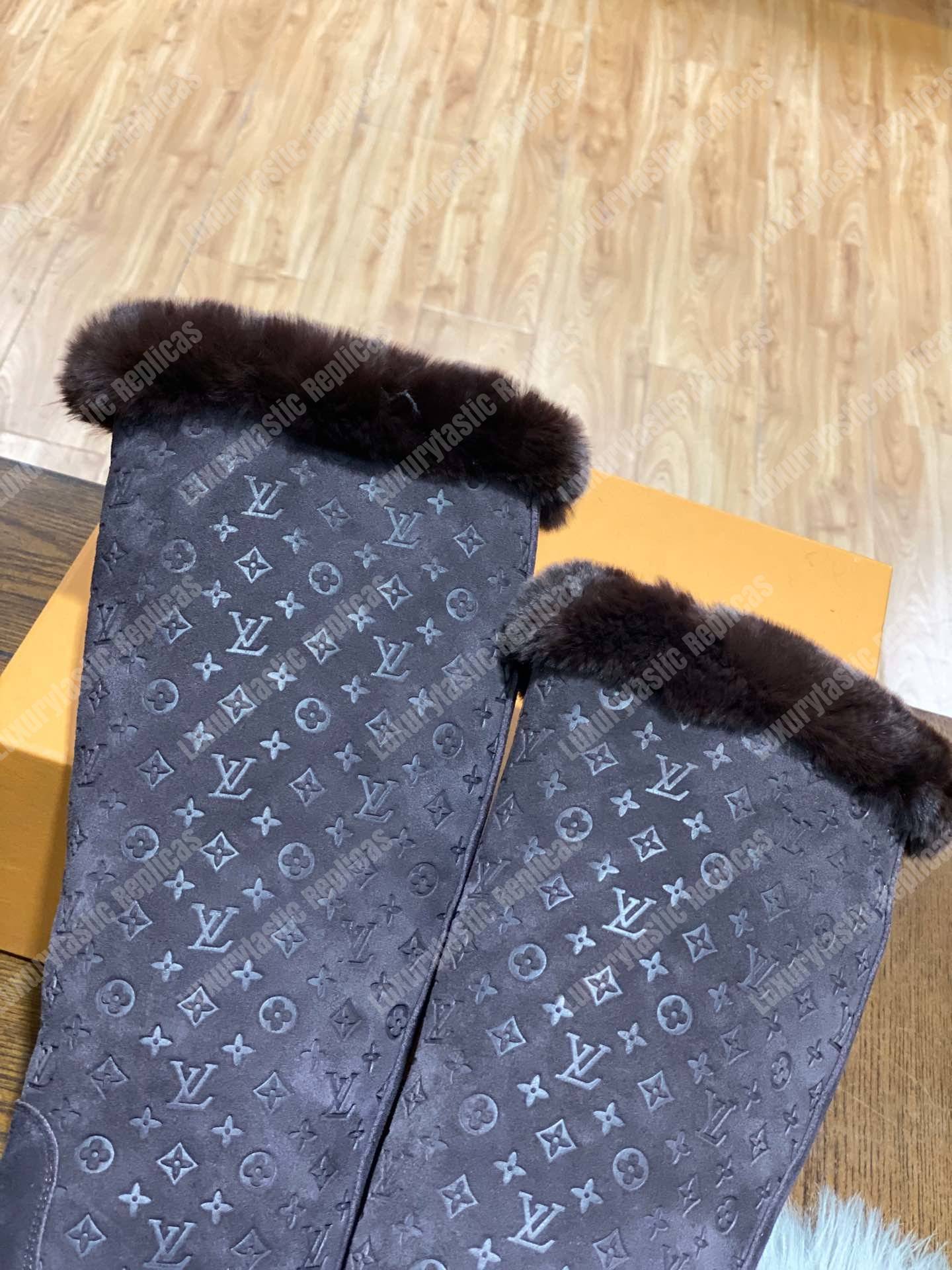LV Snowball Flat Half Boot Brown