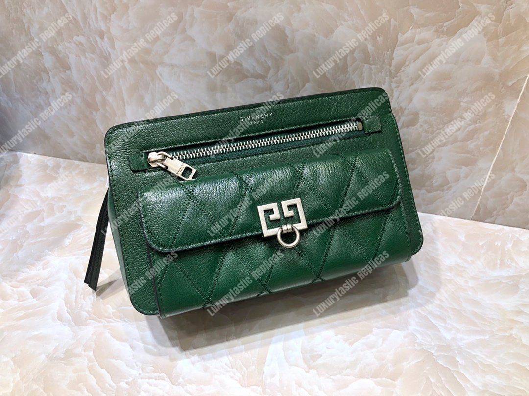 Givenchy Diamond Quilted Leather Crossbody Bag Green