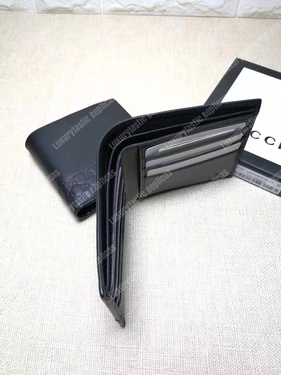 G*u*i gg leather wallet with microG*u*issima black