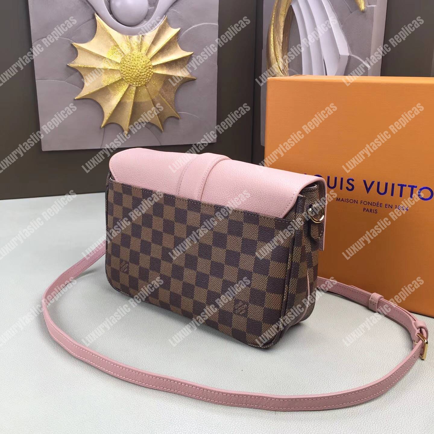 LV Clapton PM Damier Ebene Magnolia